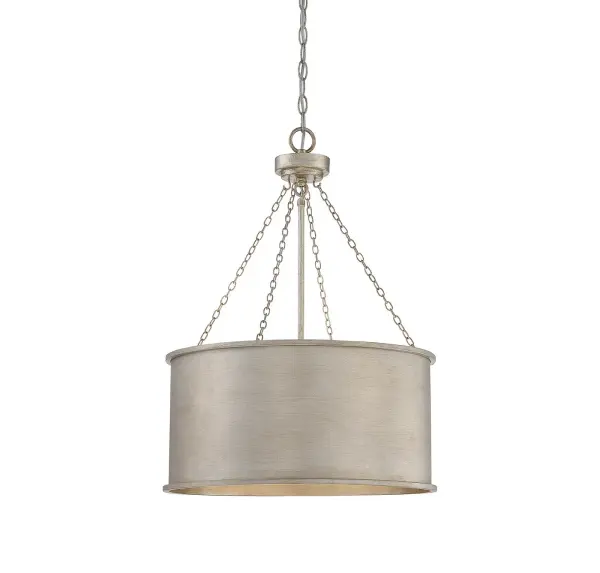 The Rochester pendant delivers sophisticated simplicity with its gleaming silver patina finish and clean drum silhouette. Exceptionally versatile across traditional, transitional, and contemporary interiors, it adapts beautifully to both formal and casual settings.