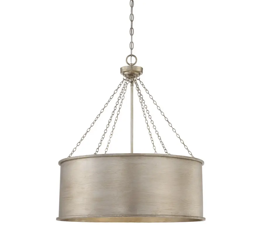Rochester Six Light Pendant in Silver Patina