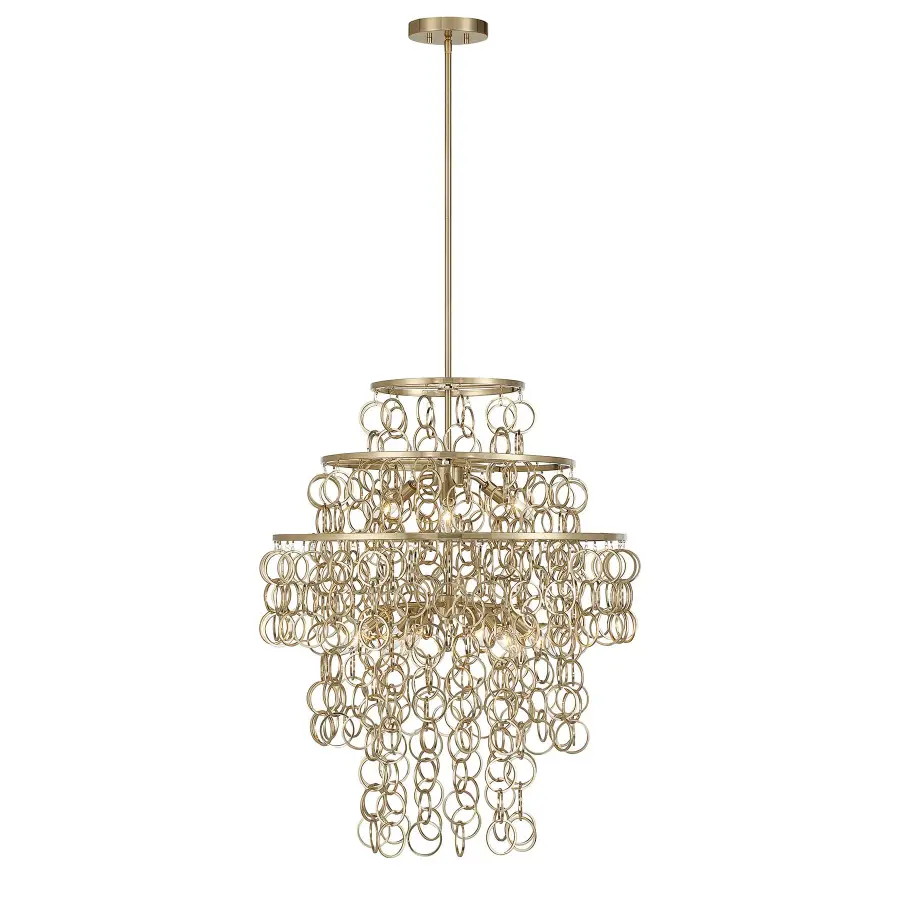 Setentas 9-Light Pendant in Noble Brass by Breegan Jane - Image 1