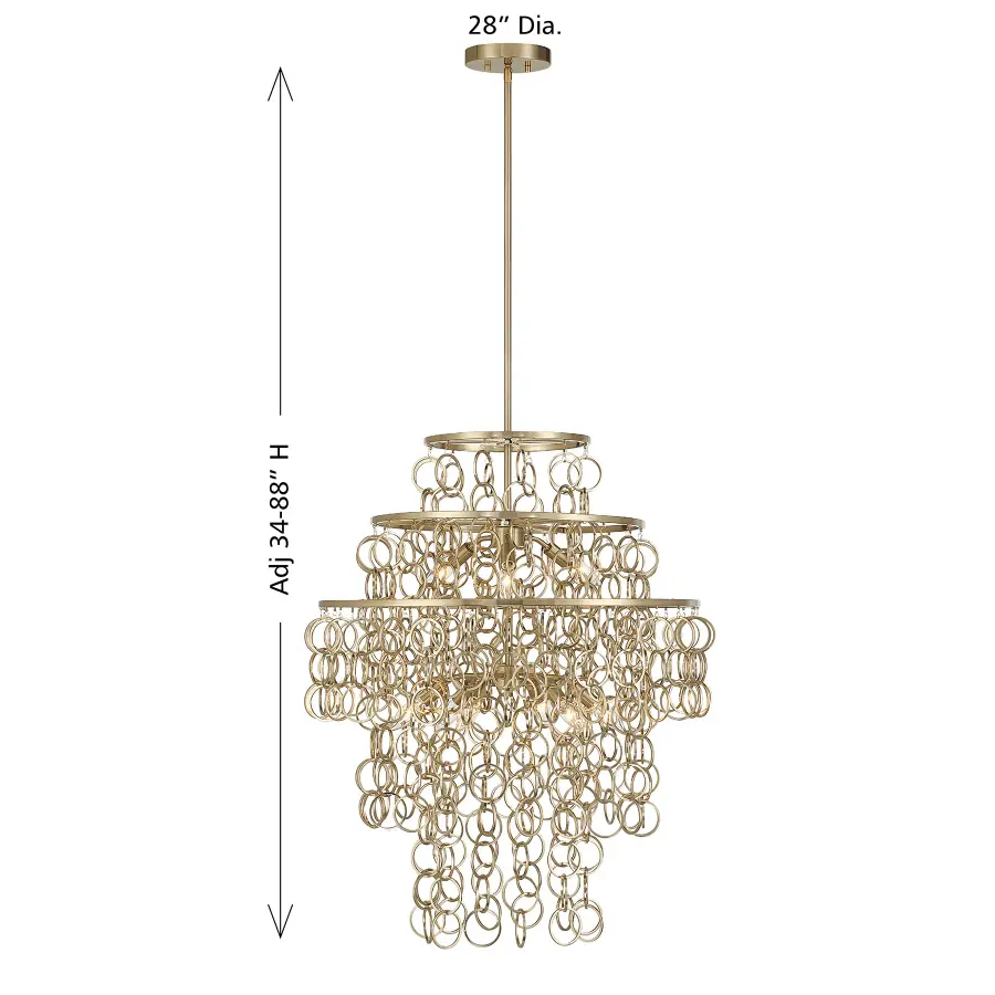Setentas 9-Light Pendant in Noble Brass by Breegan Jane - Image 7