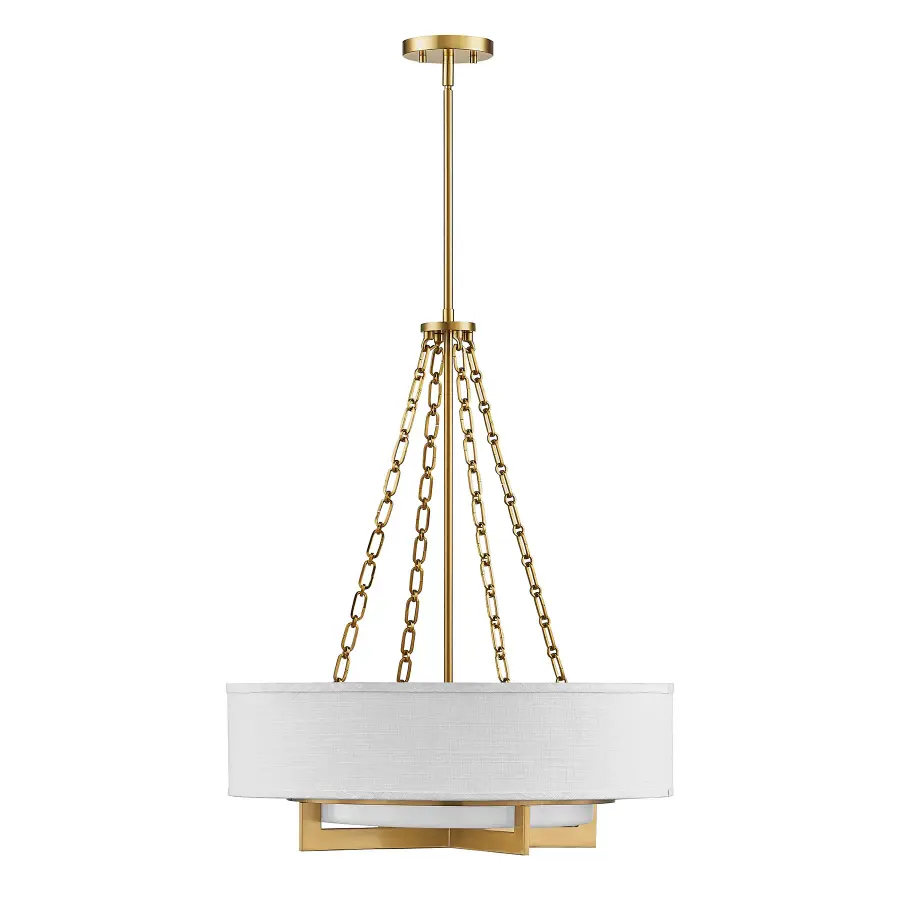Brentwood Four Light Pendant in Warm Brass - Image 2