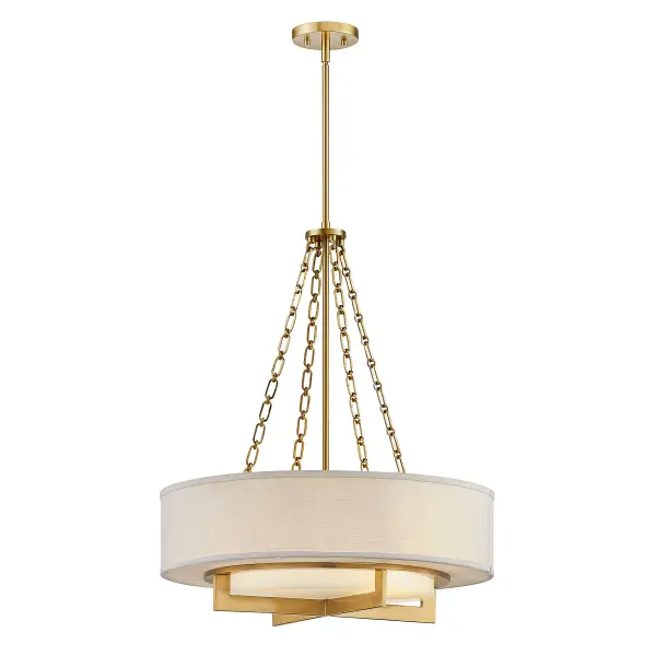 Brentwood Four Light Pendant in Warm Brass - Image 4