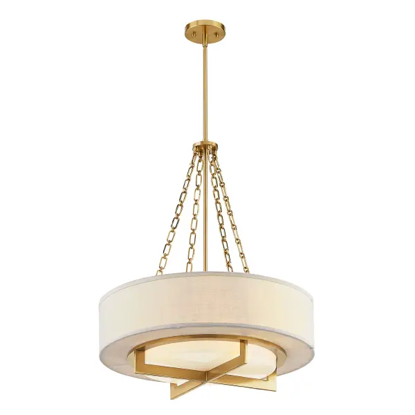 Brentwood Four Light Pendant in Warm Brass - Image 5
