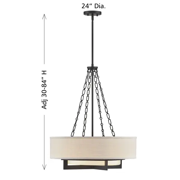 Brentwood 4-Light Pendant in Matte Black - Image 8