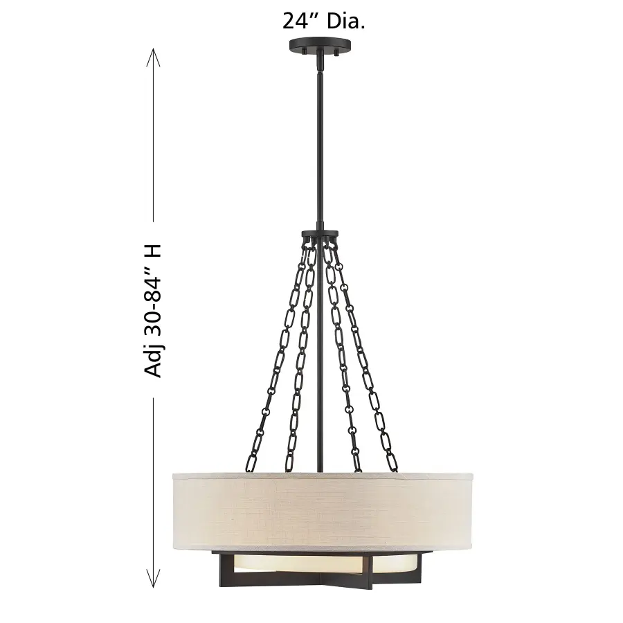 Brentwood 4-Light Pendant in Matte Black - Image 8