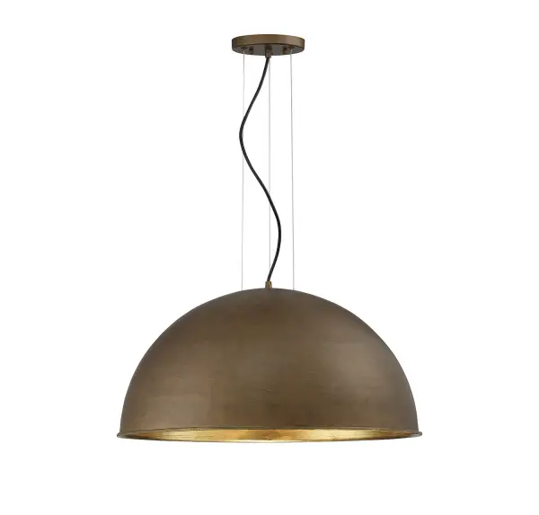 The Sommerton pendant combines clean, spherical design with luxurious dual finishes. The rubbed bronze exterior and gold leaf interior create warm, reflective illumination perfect for transitional and contemporary spaces.