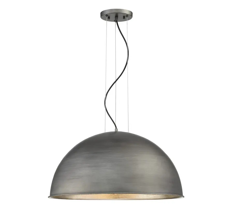 Sommerton 3-Light Pendant in Rubbed Zinc with Silver Leaf - Image 1