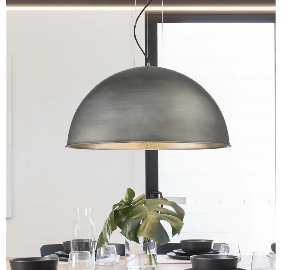 Sommerton 3-Light Pendant in Rubbed Zinc with Silver Leaf - Image 2