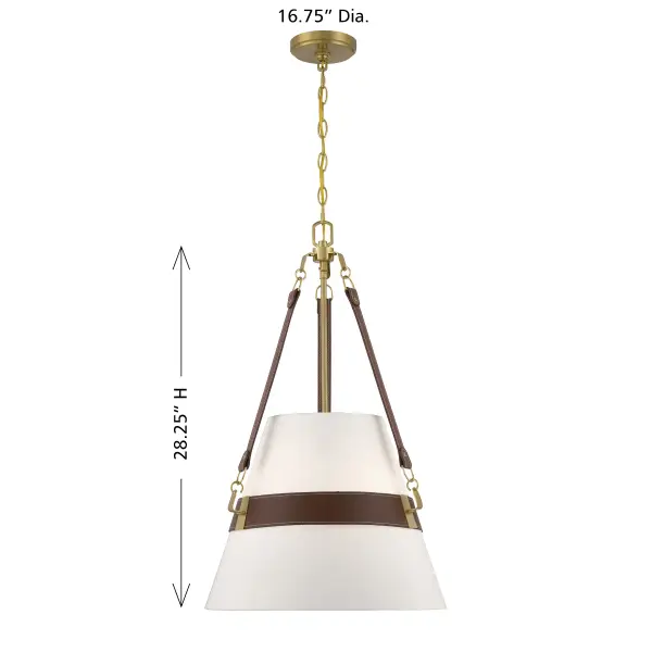 Corinth 3-Light Pendant in Warm Brass - Image 8