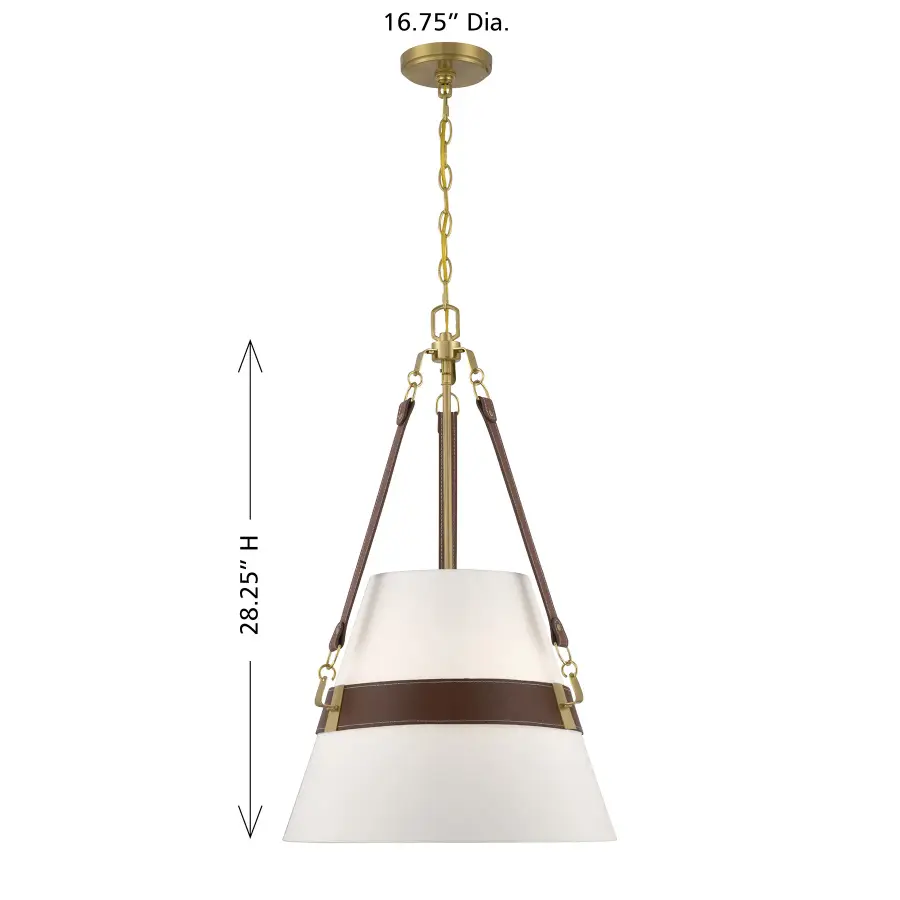 Corinth 3-Light Pendant in Warm Brass - Image 8
