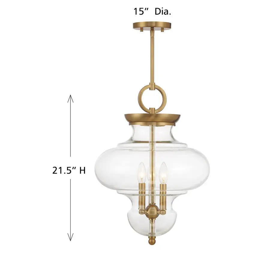 Bergdorf 3-Light Pendant in Warm Brass - Image 6