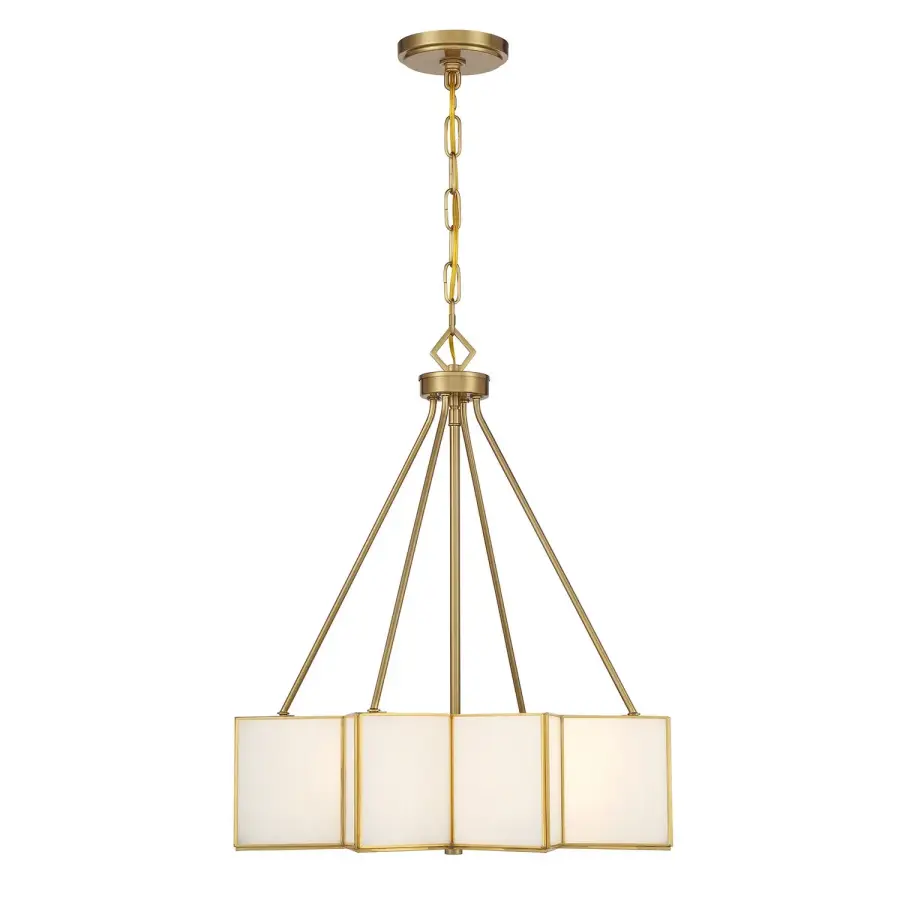 Reiling Three Light Pendant in Warm Brass - Image 1