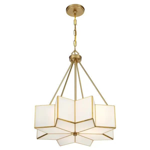 Reiling Three Light Pendant in Warm Brass - Image 4