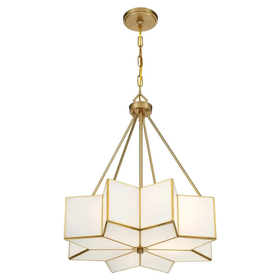 Reiling Three Light Pendant in Warm Brass - Image 4