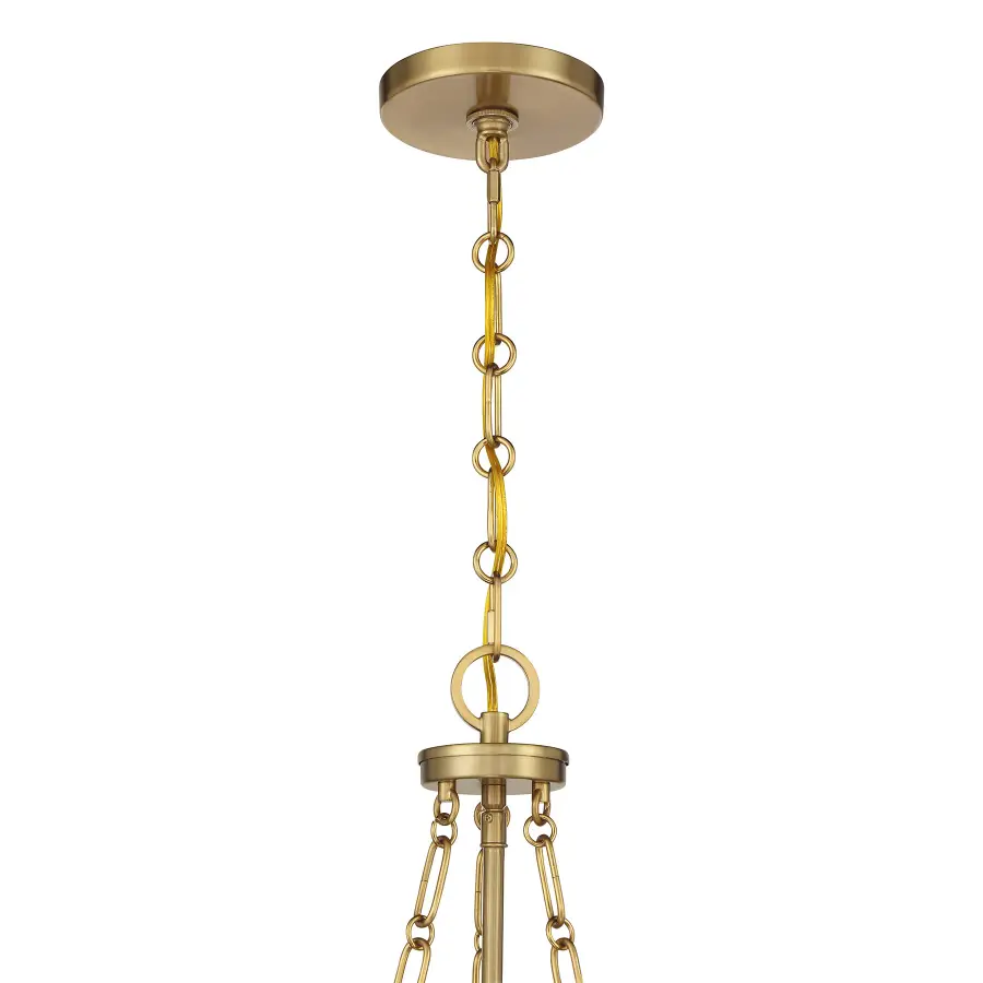 Reiling Three Light Pendant in Warm Brass - Image 6