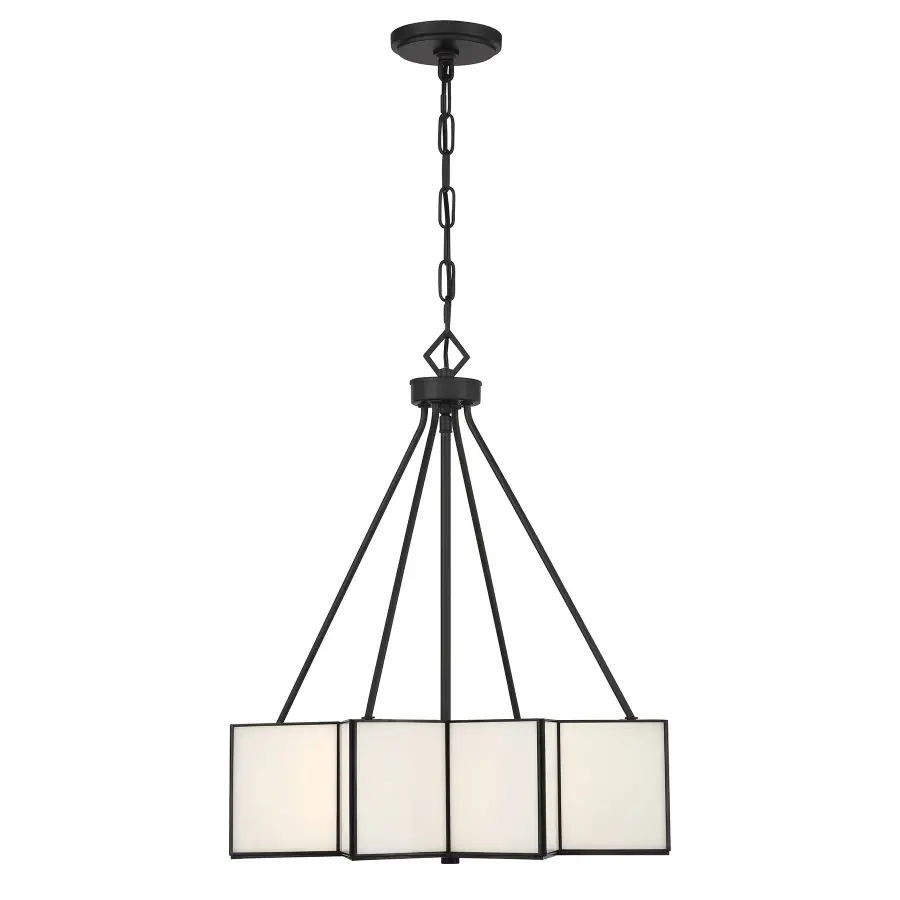 Reiling 3-Light Pendant in Matte Black - Image 1