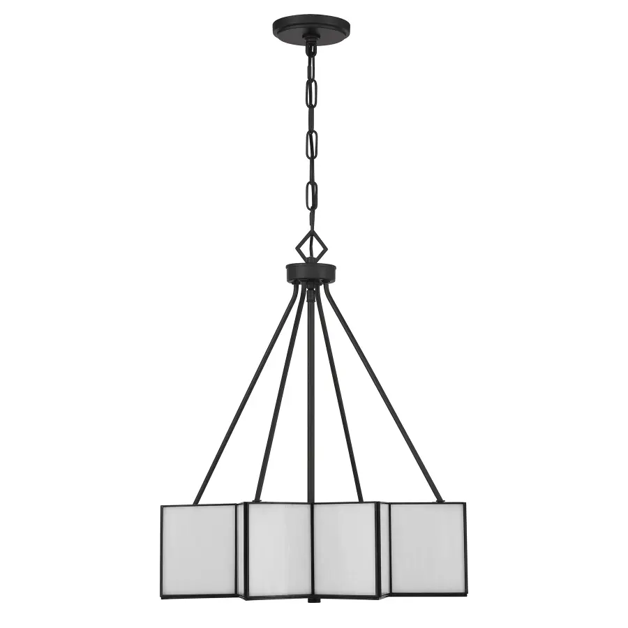 Reiling 3-Light Pendant in Matte Black - Image 2