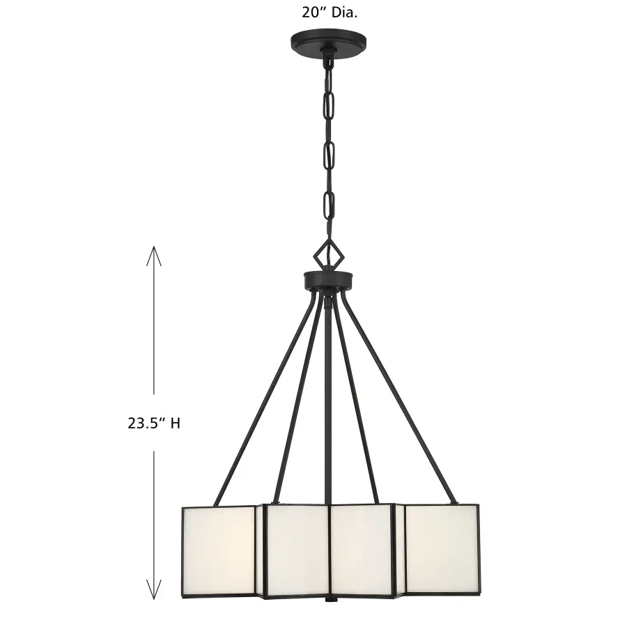Reiling 3-Light Pendant in Matte Black - Image 8