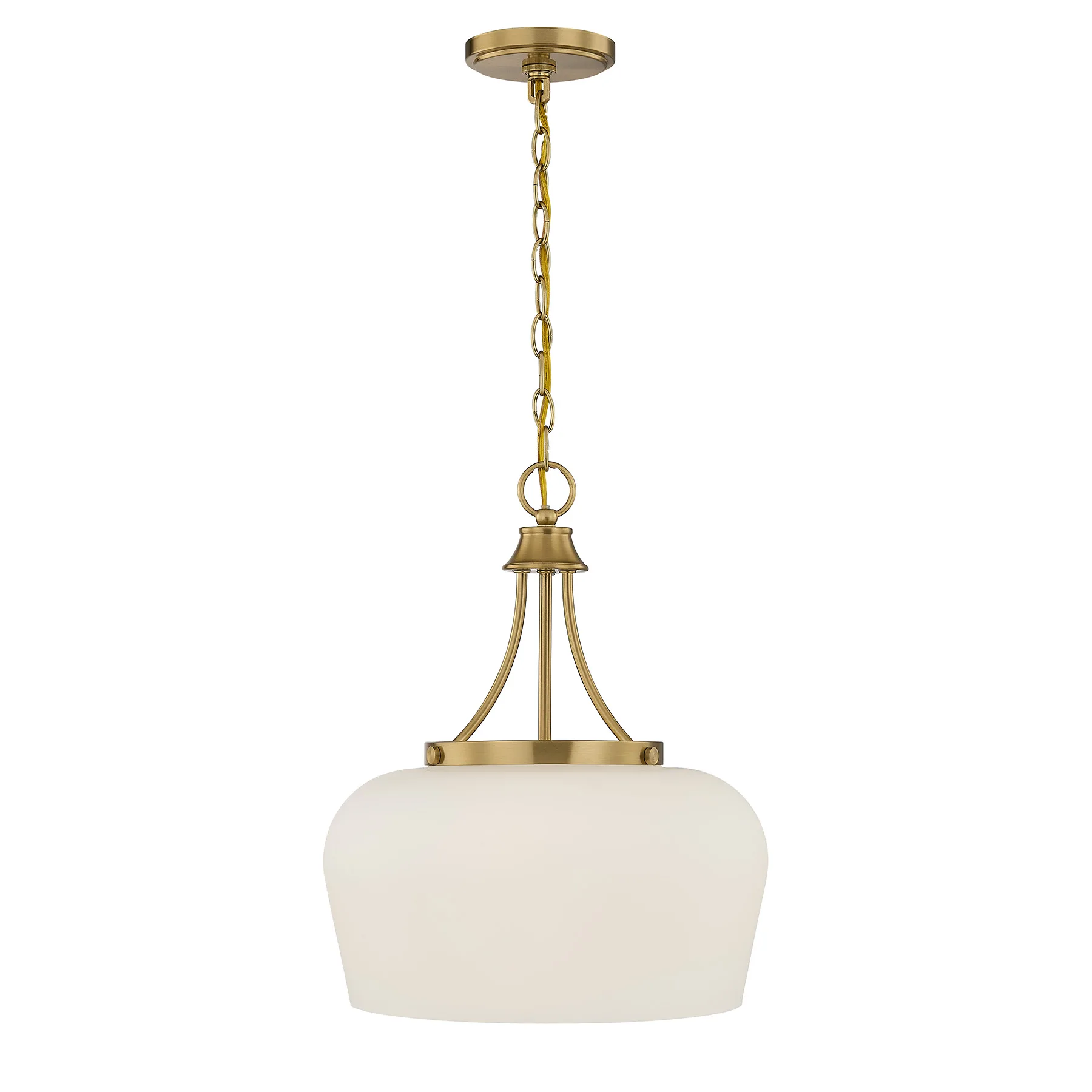 Octave Three Light Pendant in Warm Brass