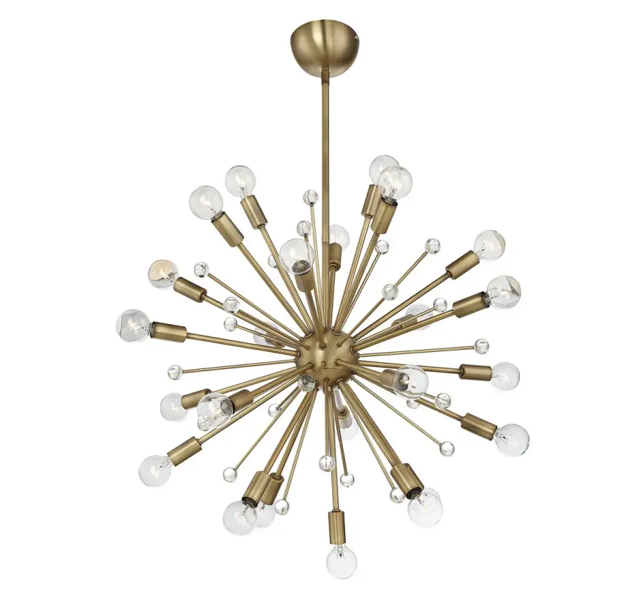 Galea 24-Light Sputnik Chandelier in Warm Brass - Image 1