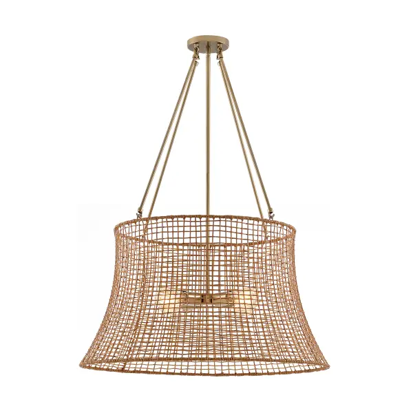 Longleaf Four Light Outdoor Chandelier in Burnished Brass - Image 3