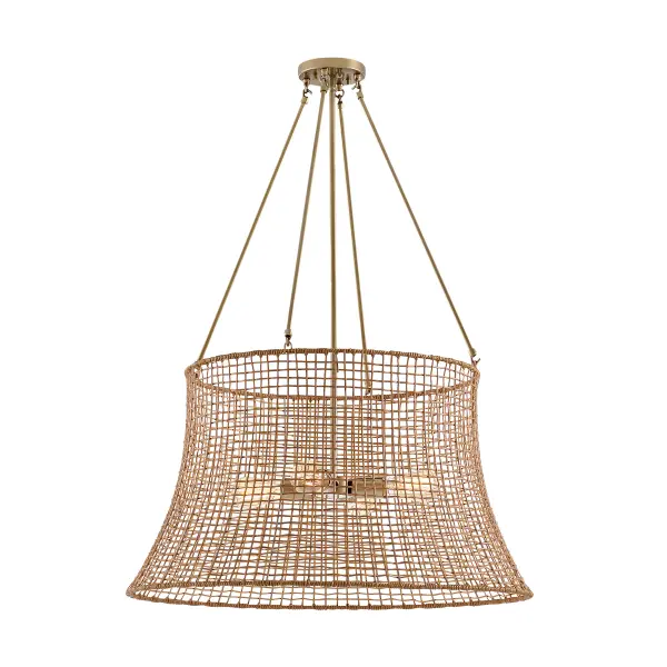 Longleaf Four Light Outdoor Chandelier in Burnished Brass - Image 4