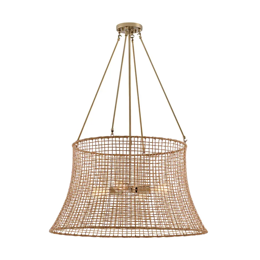 Longleaf Four Light Outdoor Chandelier in Burnished Brass - Image 4