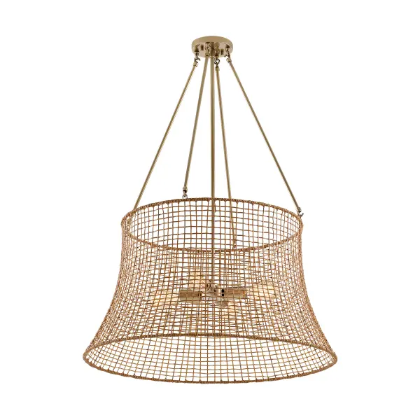 Longleaf Four Light Outdoor Chandelier in Burnished Brass - Image 5