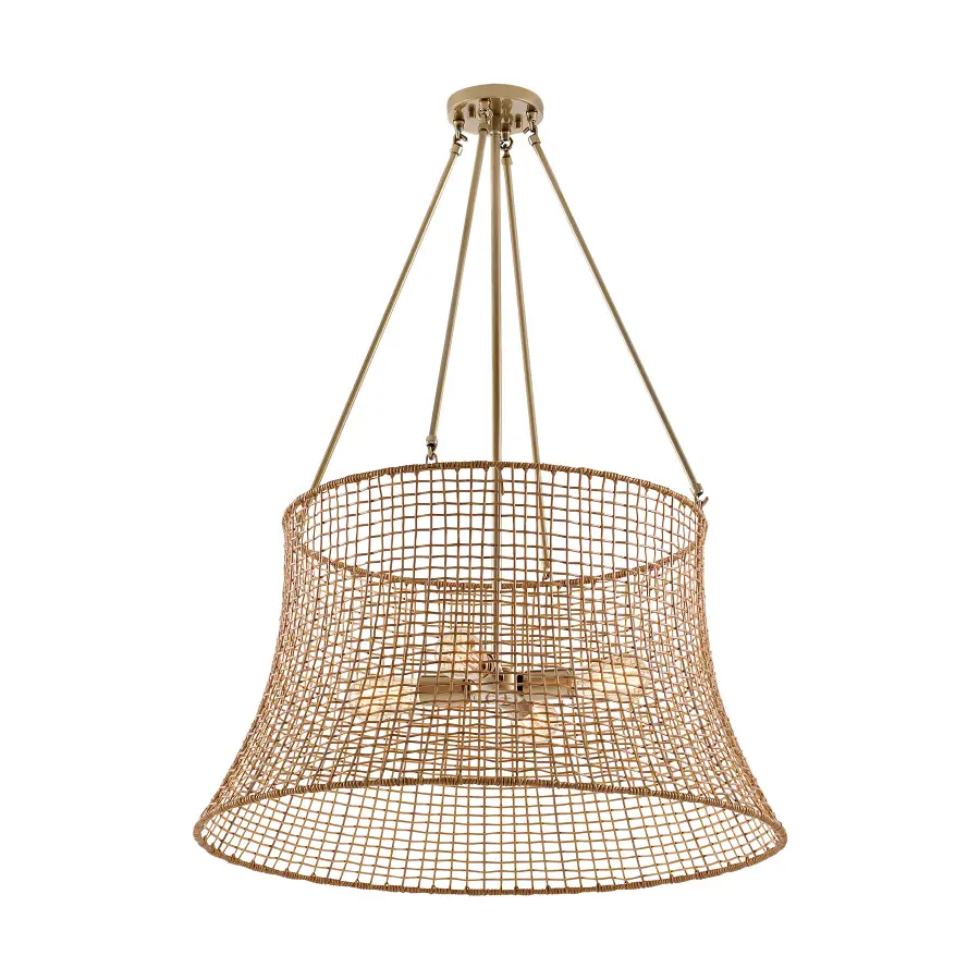 Longleaf Four Light Outdoor Chandelier in Burnished Brass - Image 5