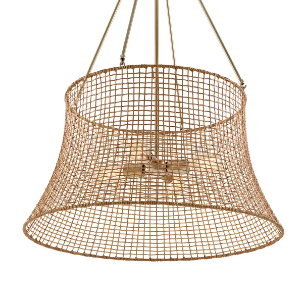 Longleaf Four Light Outdoor Chandelier in Burnished Brass - Image 6