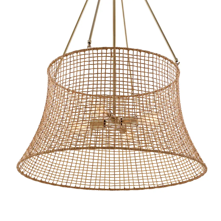 Longleaf Four Light Outdoor Chandelier in Burnished Brass - Image 6