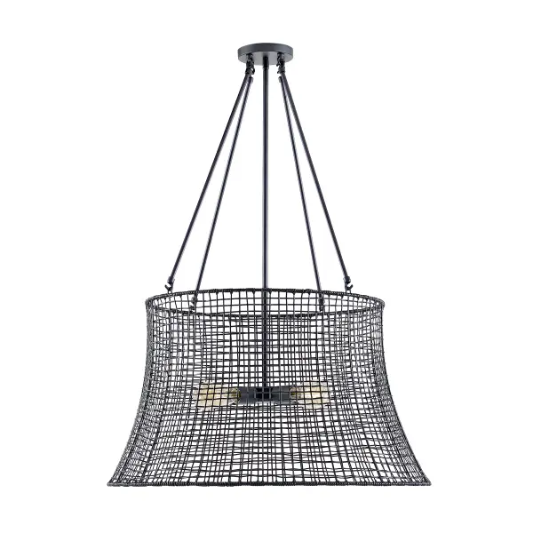 Longleaf 4-Light Outdoor Chandelier in Matte Black - alternate view