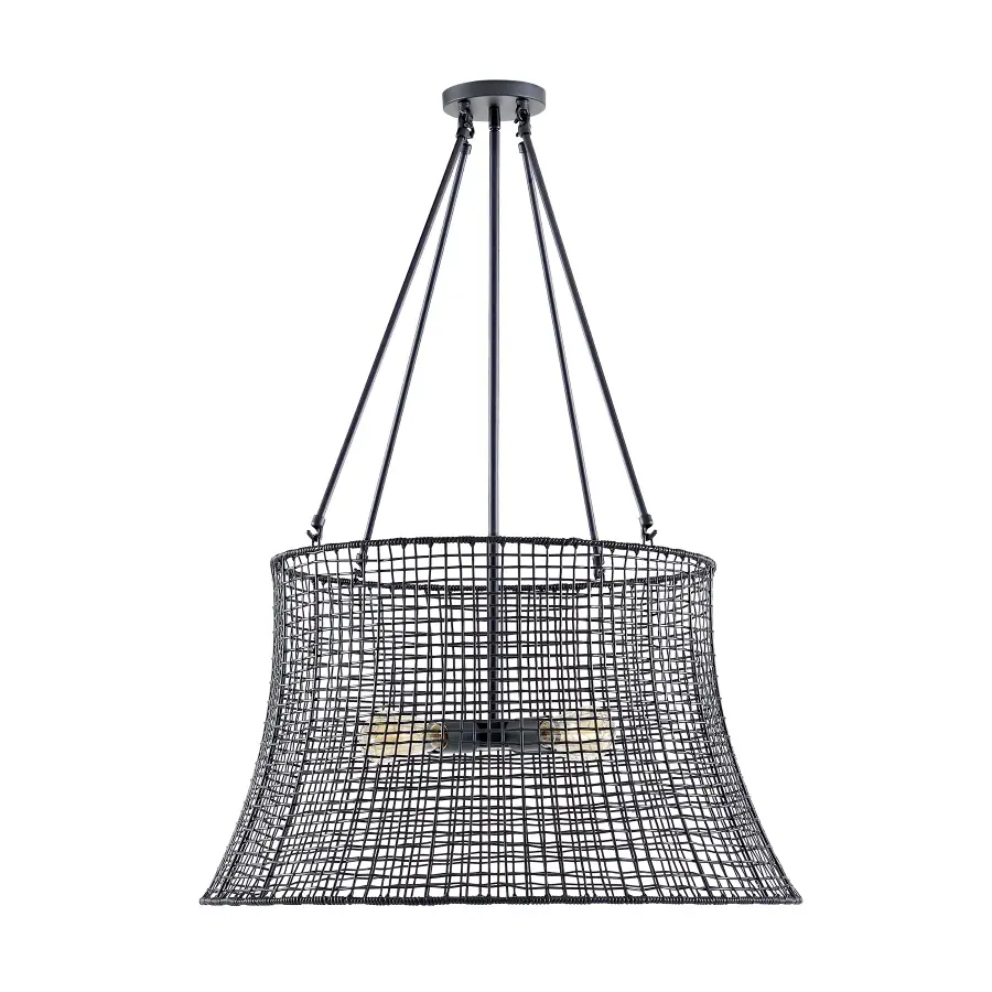 Longleaf 4-Light Outdoor Chandelier in Matte Black - Image 2