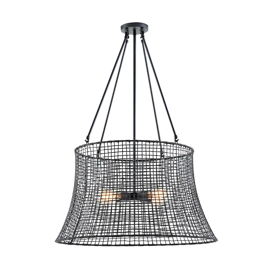Longleaf 4-Light Outdoor Chandelier in Matte Black - Image 3