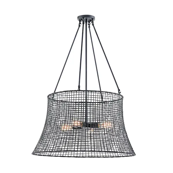 Longleaf 4-Light Outdoor Chandelier in Matte Black - Image 4