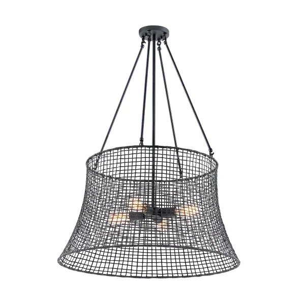 Longleaf 4-Light Outdoor Chandelier in Matte Black - Image 5