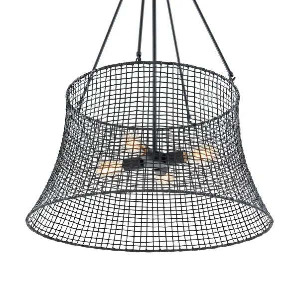 Longleaf 4-Light Outdoor Chandelier in Matte Black - Image 6