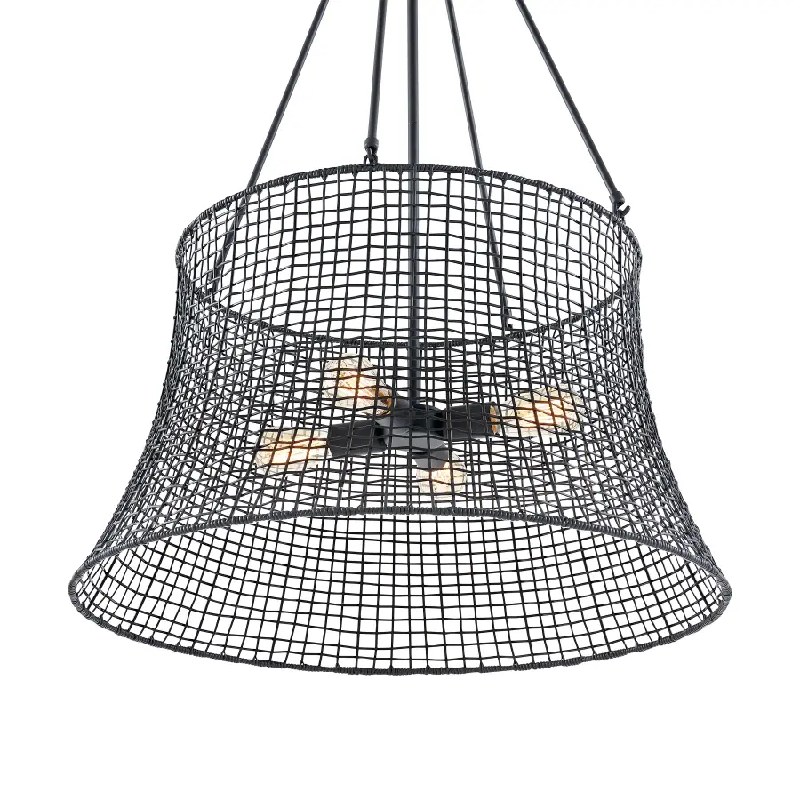 Longleaf 4-Light Outdoor Chandelier in Matte Black - Image 6