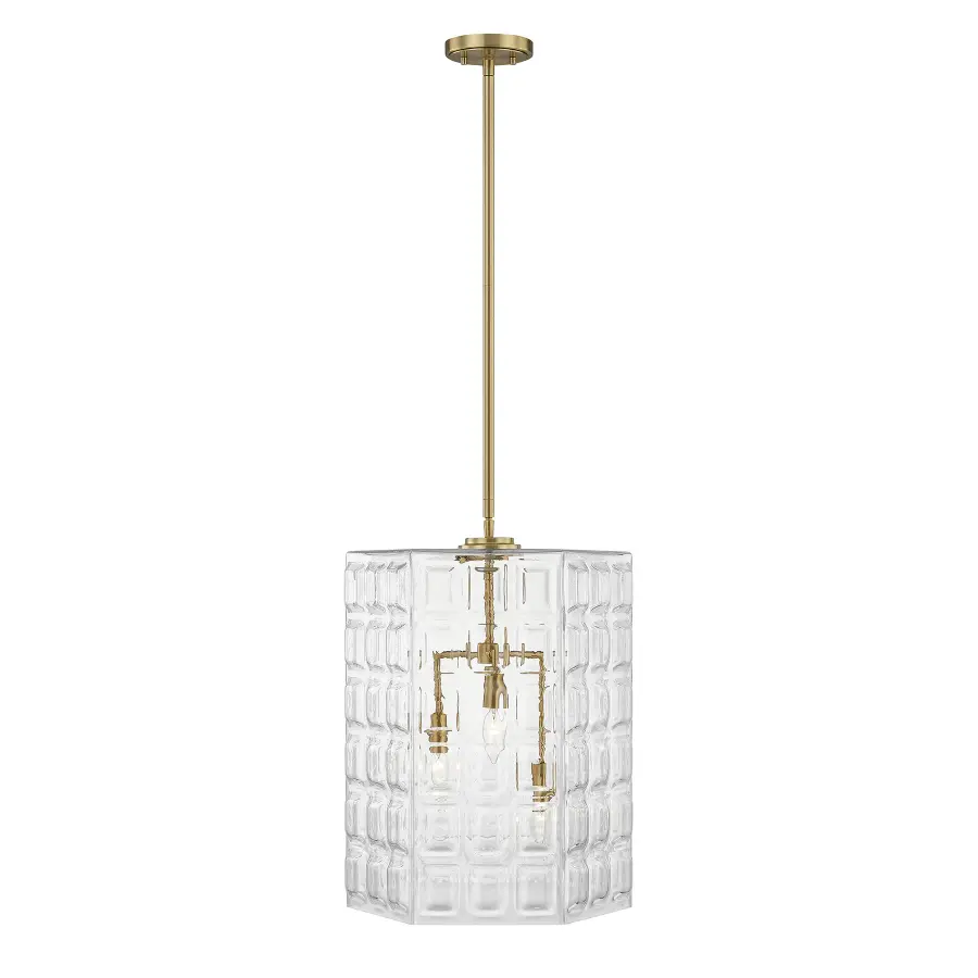 Reddick 3-Light Pendant in Warm Brass - Image 1
