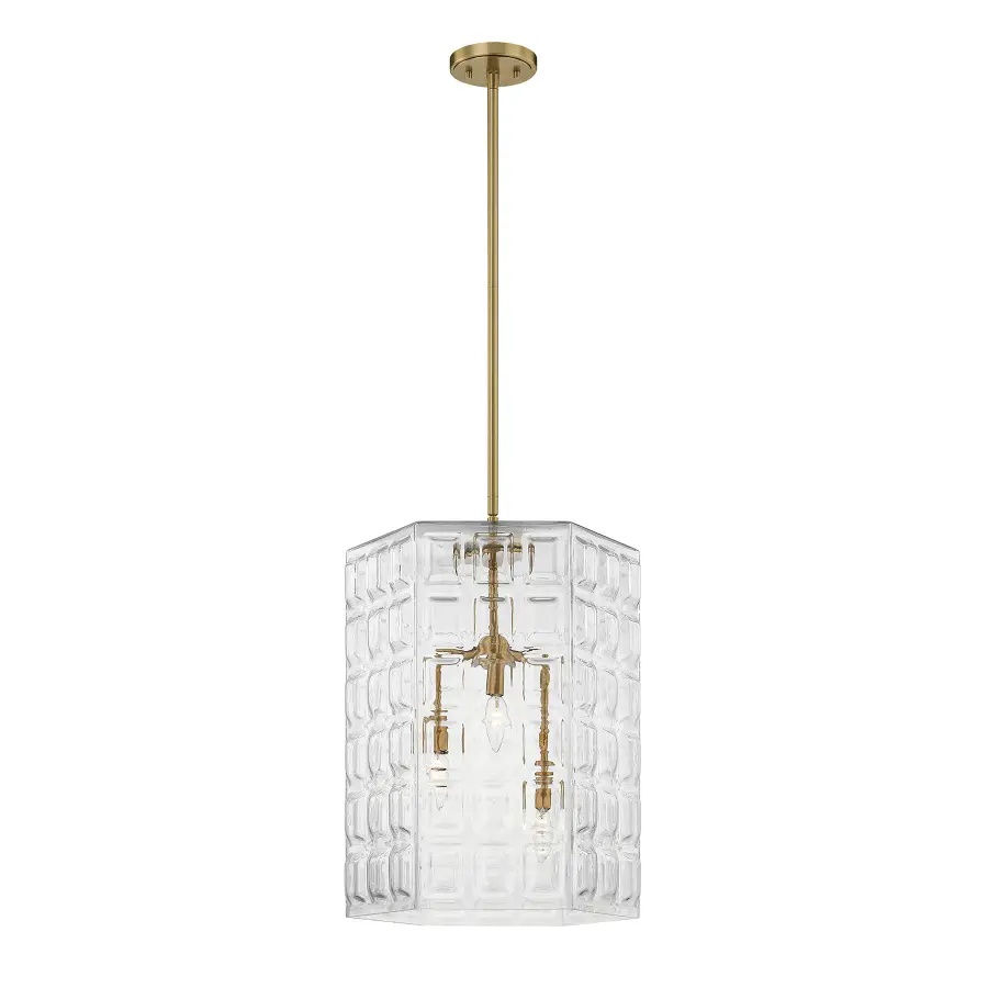Reddick 3-Light Pendant in Warm Brass - Image 3