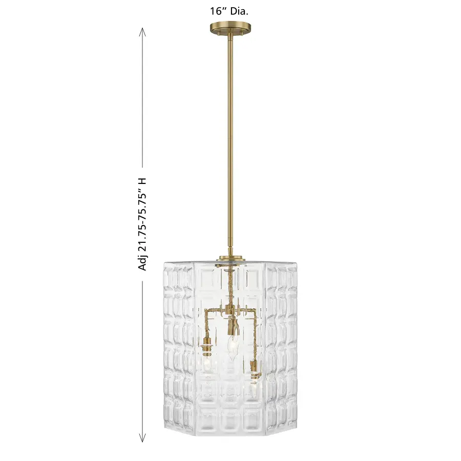 Reddick 3-Light Pendant in Warm Brass - Image 8