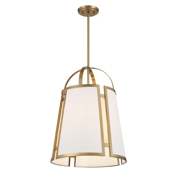 Chartwell Four Light Pendant in Warm Brass - Image 3