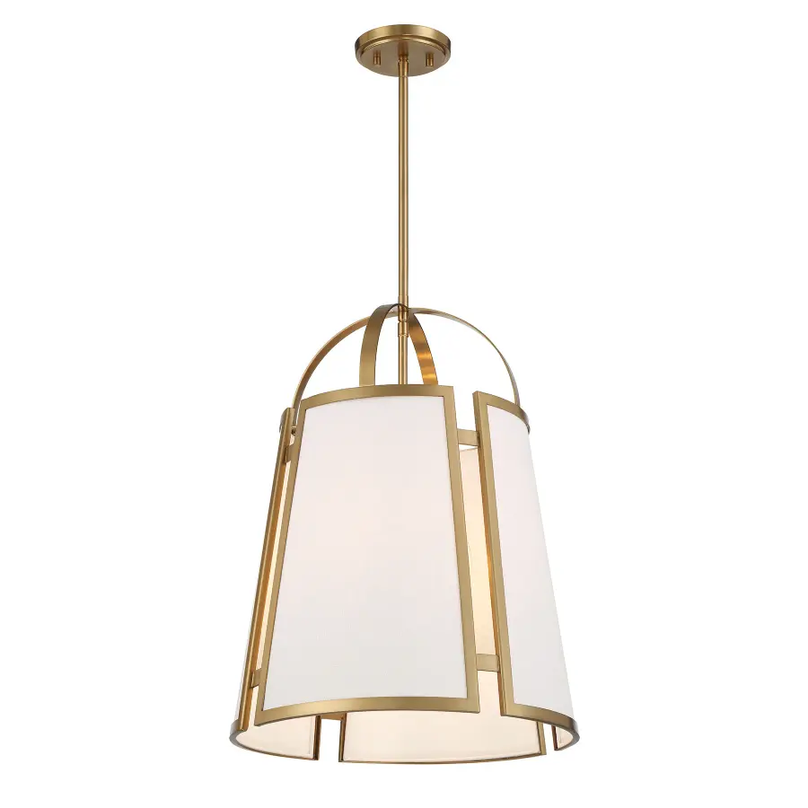 Chartwell Four Light Pendant in Warm Brass - Image 3