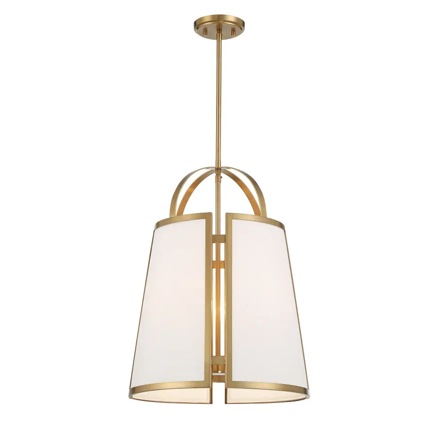 Chartwell Four Light Pendant in Warm Brass - Image 5