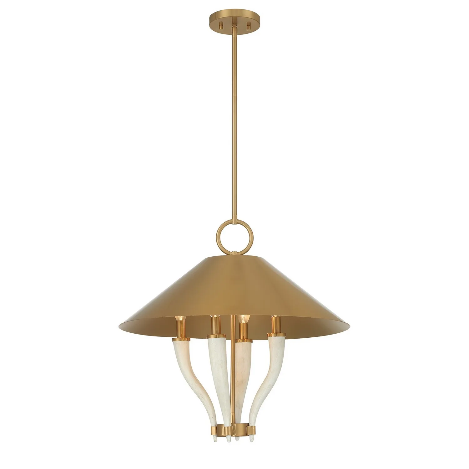 Hearne Four Light Pendant in Warm Brass