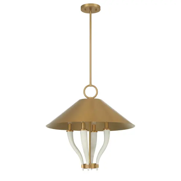 Hearne 4-Light Pendant in Warm Brass by Dann Foley - alternate view