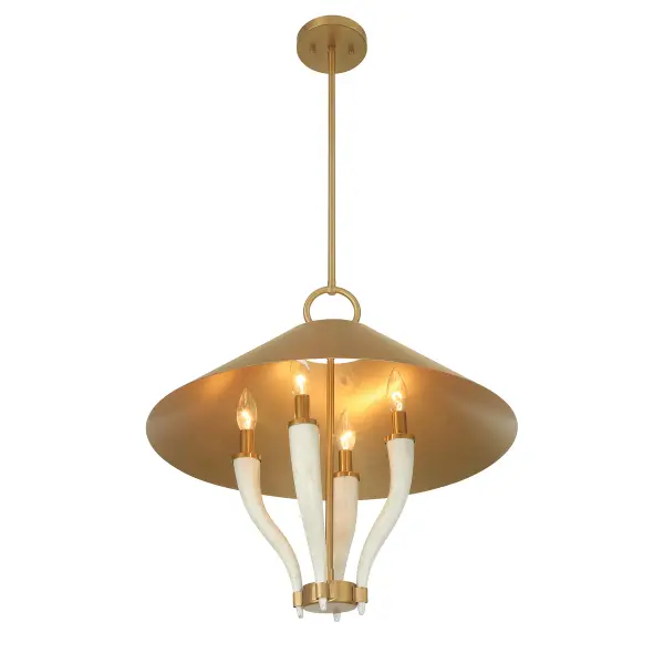 Hearne 4-Light Pendant in Warm Brass by Dann Foley - Image 4