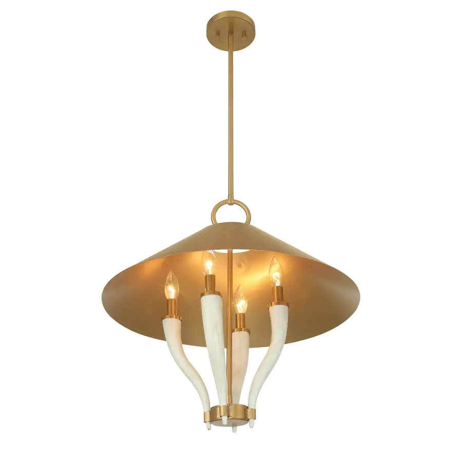 Hearne 4-Light Pendant in Warm Brass by Dann Foley - Image 4