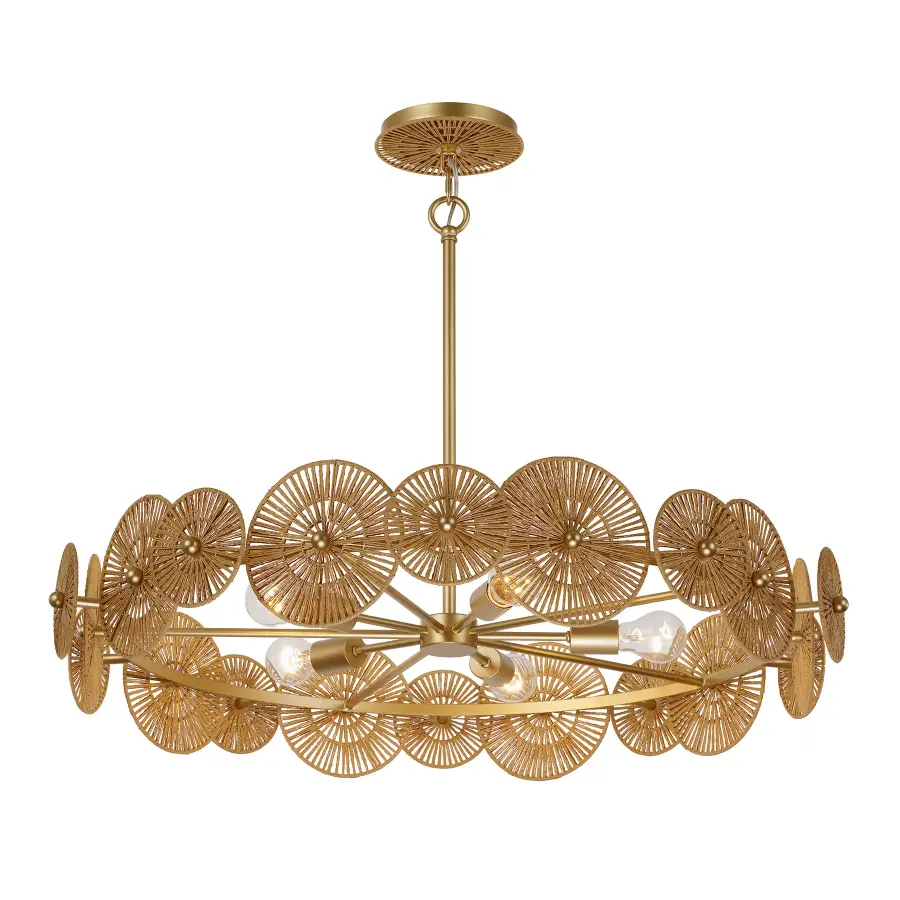 Abbott 5-Light Pendant in Distressed Gold by Breegan Jane - Image 3