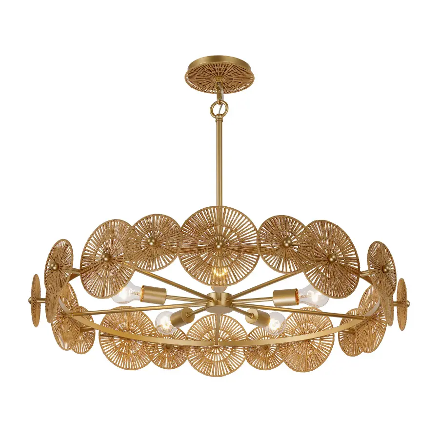 Abbott 5-Light Pendant in Distressed Gold by Breegan Jane - Image 4